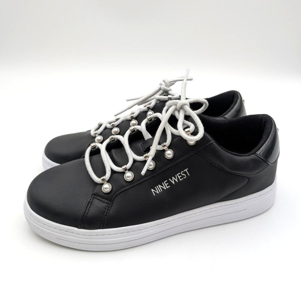 Nine West Pave Low Top Sneakers Shoes Lace-Up Women's Black Size US10M EU41